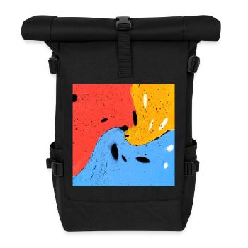 Verrückte Farben - Rolltop Rucksack - Schwarz - Vorne