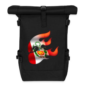 Flagge von Peru - Peru - Ninja - Rolltop Rucksack - Schwarz - Vorne