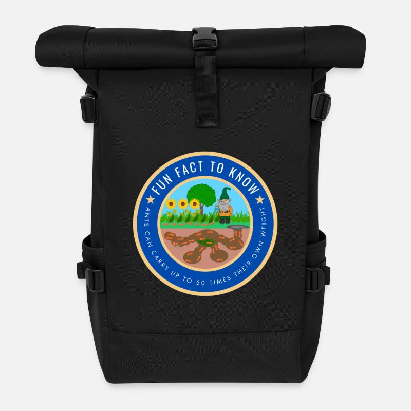 Ants can carry up to 50 times their own weight - Roll Top Backpack - black
