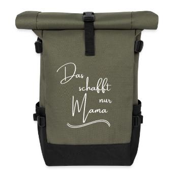 Liebevolle Mama Spruch - Rolltop Rucksack - Olive/Schwarz - Vorne