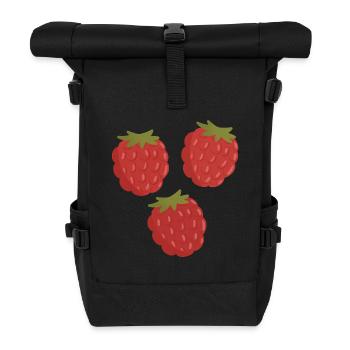 Lebendiges Himbeerfruchtmuster - Rolltop Rucksack - Schwarz - Vorne