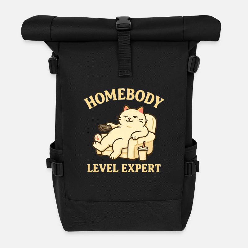 Stubenhocker: Level Experte - Rolltop Rucksack - Schwarz