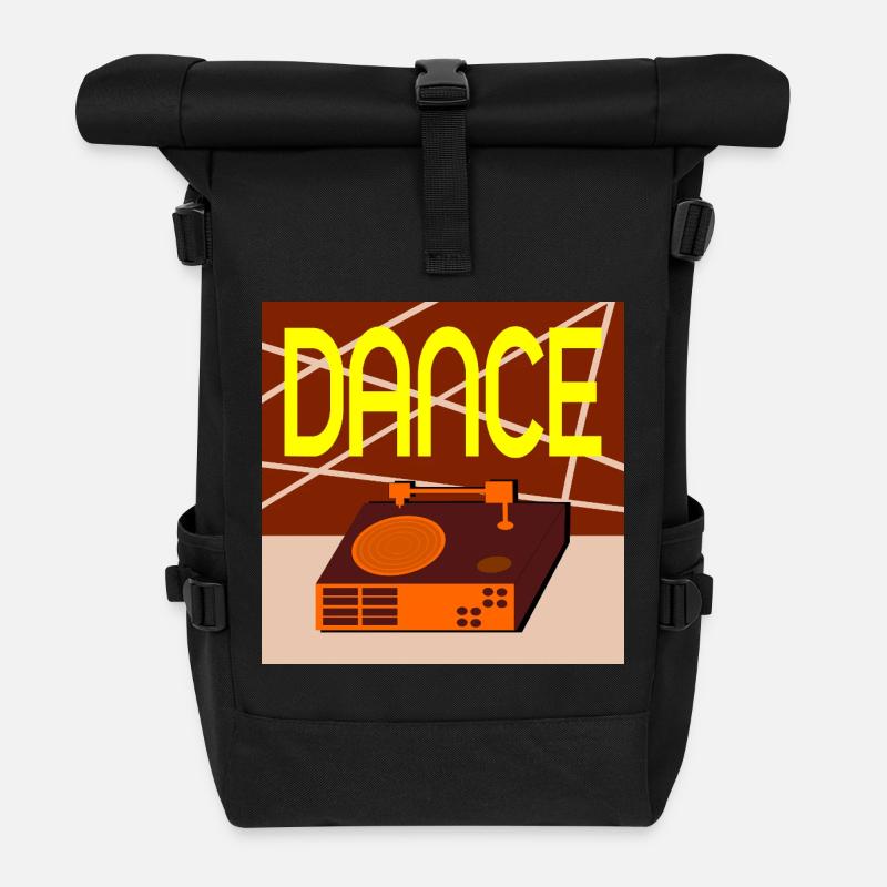 SCHALLPLATTEN MUSIK RETRO TANZEN - Rolltop Rucksack - Schwarz