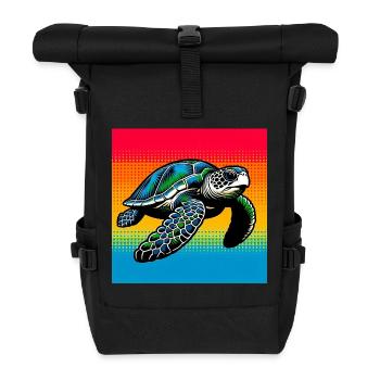 turtle - Roll Top Backpack - black - Front