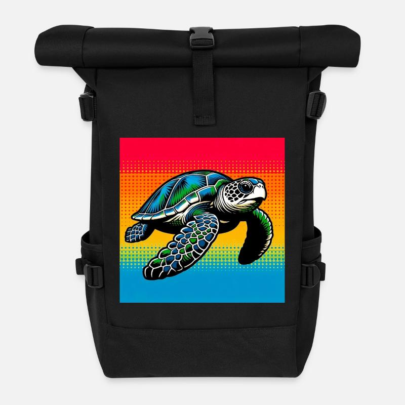 tortue - Sac à dos roll top - noir