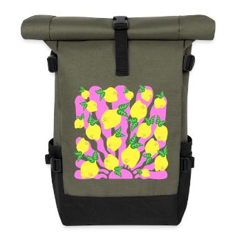 SONNE ITALIENISCHE ZITRONEN ITALIEN - Rolltop Rucksack - Olive/Schwarz - Vorne