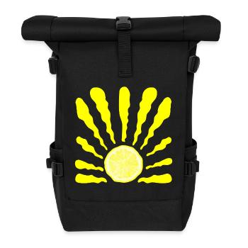 ZITRONE SOMMER SONNE - Rolltop Rucksack - Schwarz - Vorne