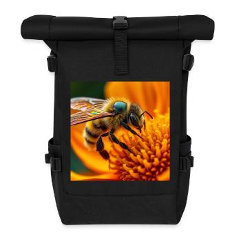 abeille - Sac à dos roll top - noir - Devant