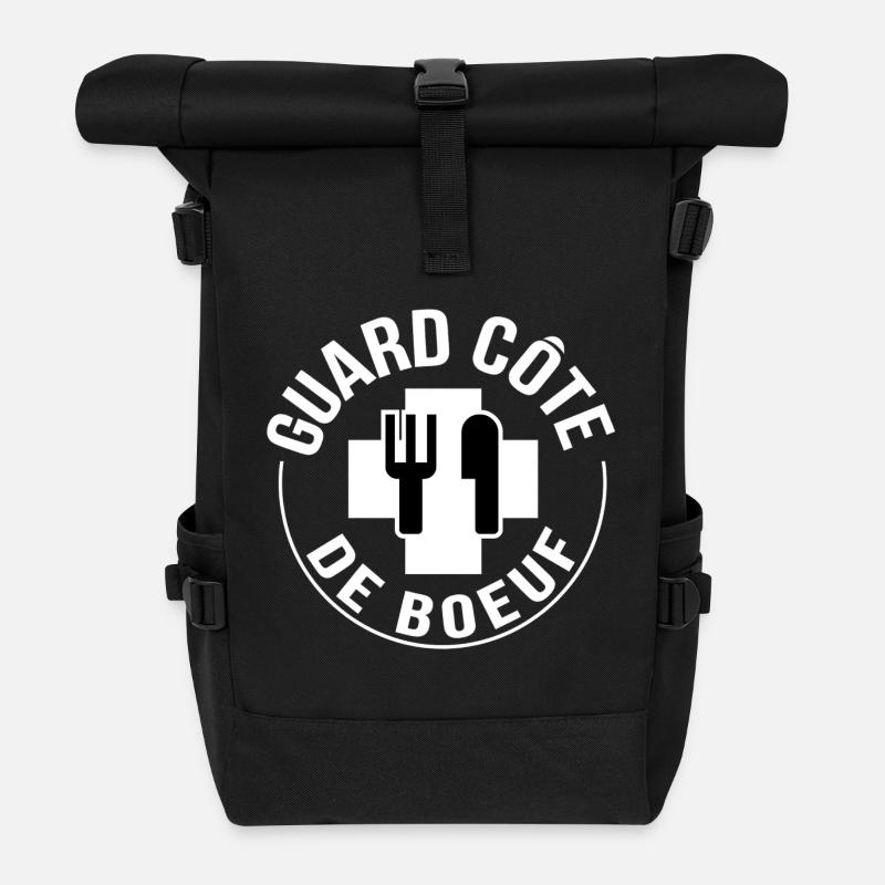 Prime rib guard - Roll Top Backpack - black