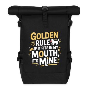 Lustiges Hundezitat Goldene Regel Design - Rolltop Rucksack - Schwarz - Vorne