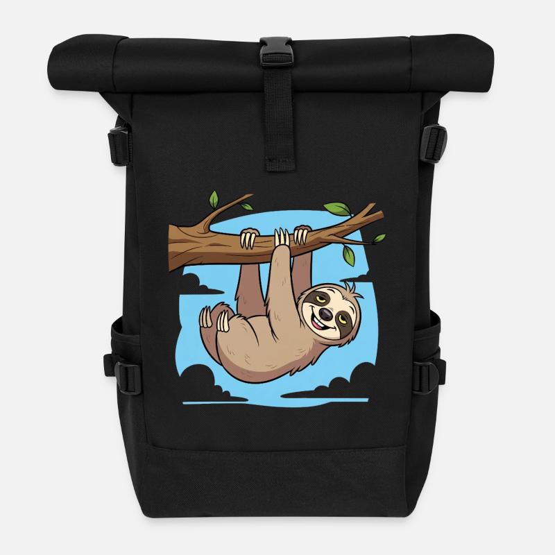 Faultier - Rolltop Rucksack - Schwarz