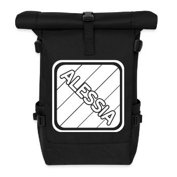Maedchenname Alessia - Rolltop Rucksack - Schwarz - Vorne