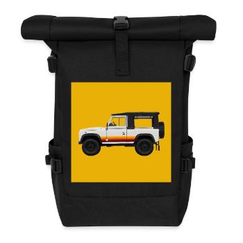 Vintage Off-Road SUV Design Defender - Rolltop Rucksack - Schwarz - Vorne