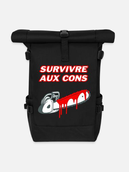 Die Idioten überleben - Rolltop Rucksack - Schwarz