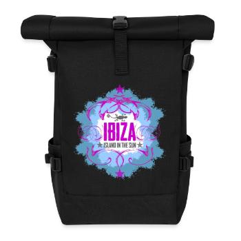 Ibiza Sun and Sea Design - Roll Top Backpack - black - Front