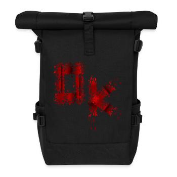 Blutige OK Typografie Zustimmung Halloween Kostüm - Rolltop Rucksack - Schwarz - Vorne