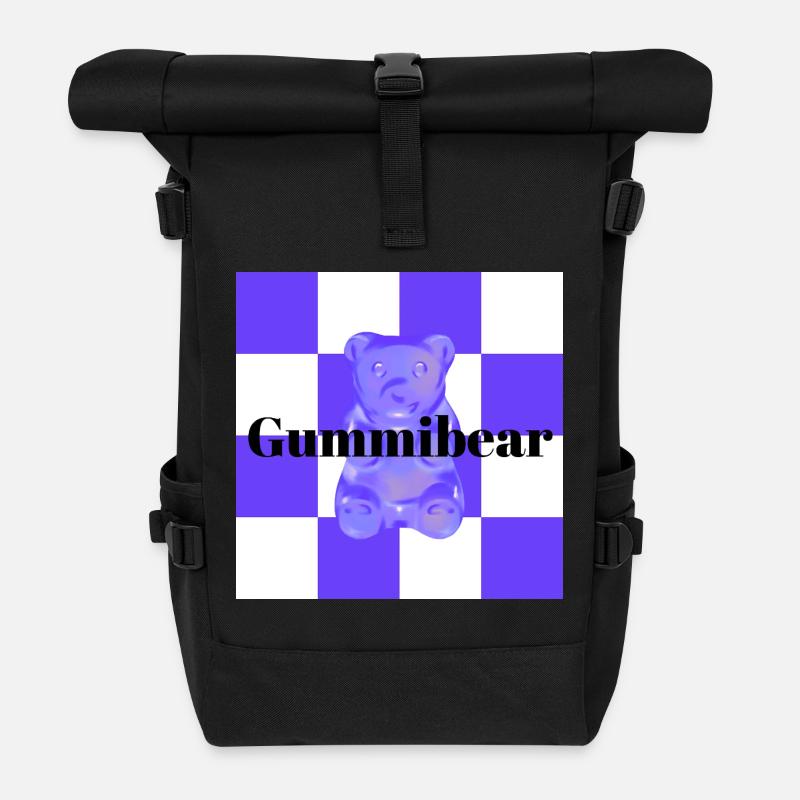 Gummibär Wohliger Kuscheltrend Design - Rolltop Rucksack - Schwarz