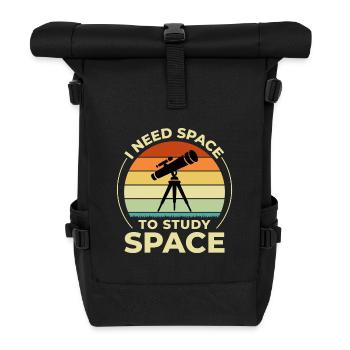 Brauchen Sie Weltraumteleskop Retro Science Humor - Rolltop Rucksack - Schwarz - Vorne