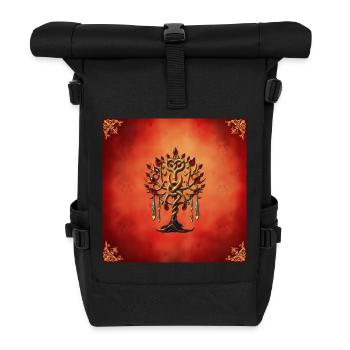Tree of Life with Snake and Gems - Roll Top Backpack - black - Front