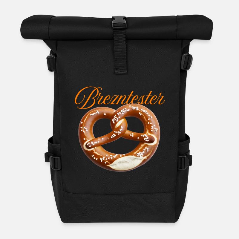 Breznherz Design mit Schriftzug - Rolltop Rucksack - Schwarz