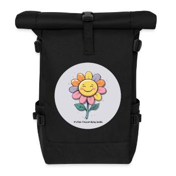 Cheerful Flower - Roll Top Backpack - black - Front