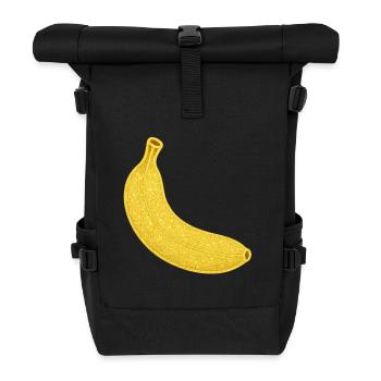 Glitzernde Bananen-Illustration - Rolltop Rucksack - Schwarz - Vorne