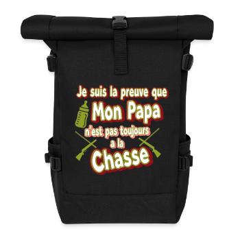 Humour Paternité Papa La Chasse - Sac à dos roll top - noir - Devant