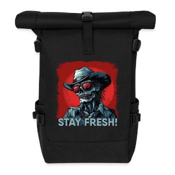 Zombie Cowboy with saying - Roll Top Backpack - black - Front