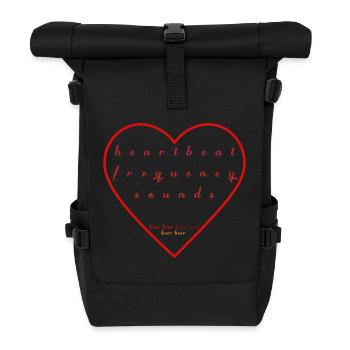 Herzschlag Schallwelle Illustration - Rolltop Rucksack - Schwarz - Vorne
