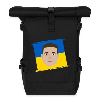 Selenskyj Ukraine Flagge - Rolltop Rucksack - Schwarz - Vorne