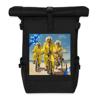Humorous Seniors Cycling Beach Sunglasses - Roll Top Backpack - black - Front