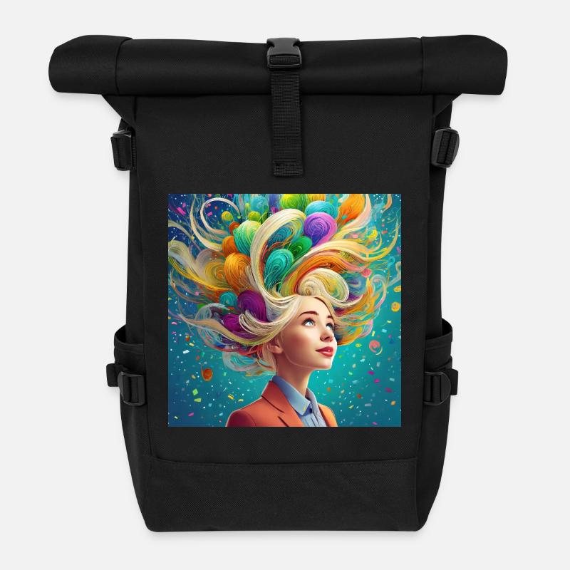 Imagination is power - Rolltop Rucksack - Schwarz