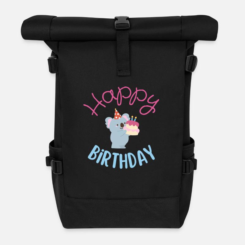 Happy birthday - Roll Top Backpack - black