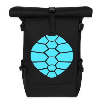 Turtle shell pattern turtle icon cool - Roll Top Backpack - black - Front