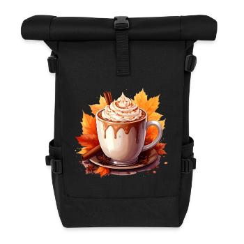 Herbstlicher Kakao - Rolltop Rucksack - Schwarz - Vorne