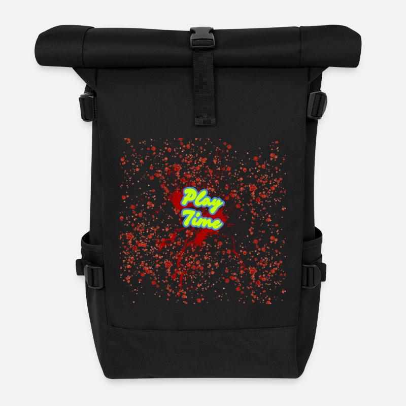 Blutige Schrift: Play Time - Rolltop Rucksack - Schwarz