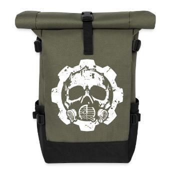 Conception d’engrenages de crâne industriel - Sac à dos roll top - olive/noir - Devant