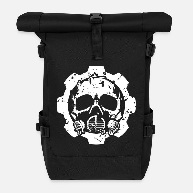Conception d’engrenages de crâne industriel - Sac à dos roll top - noir