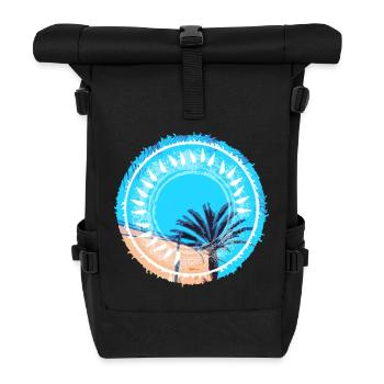 Tropical Beach Landscape - Roll Top Backpack - black - Front