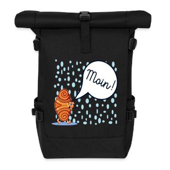 MOIN FRANZBRÖTCHEN REGENWETTER HAMBURG - Rolltop Rucksack - Schwarz - Vorne