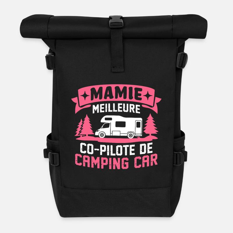 Mamie Meilleure Co-pilote de Camping-Car - Sac à dos roll top - noir