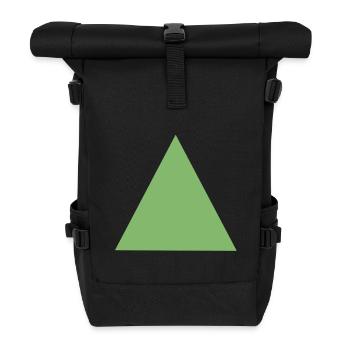 Abstraktes Triangeldesign in Pastellfarben - Rolltop Rucksack - Schwarz - Vorne