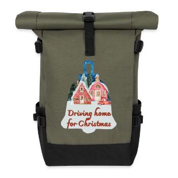 Weihnachtsglocke Driving home for christmas - Rolltop Rucksack - Olive/Schwarz - Vorne