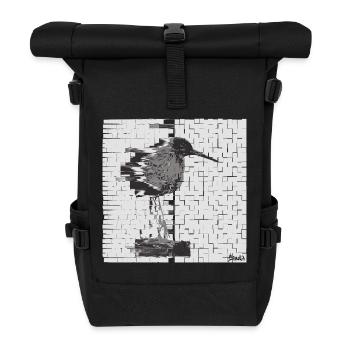 Chevalier gambette (Tringa totanus) Glitch Noir - Sac à dos roll top - noir - Devant