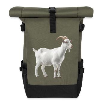 White Mountain Goat Portrait - Roll Top Backpack - olive/black - Front
