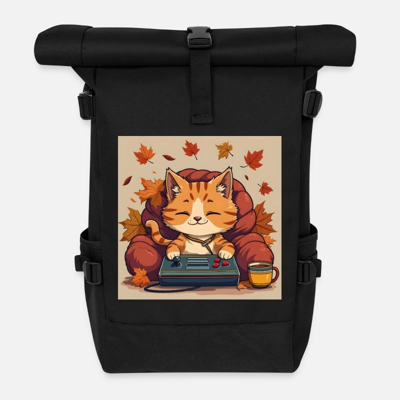 Gaming Cat - Rolltop Rucksack - Schwarz