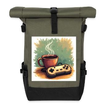 Caffeine & Campaigns - Roll Top Backpack - olive/black - Front