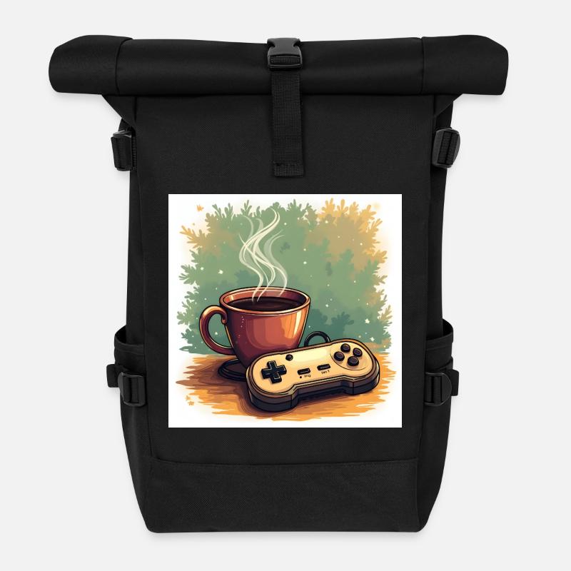 Caffeine & Campaigns - Rolltop Rucksack - Schwarz