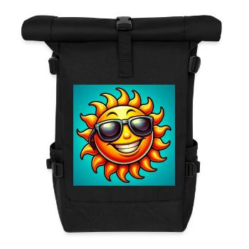 Sonne - Rolltop Rucksack - Schwarz - Vorne