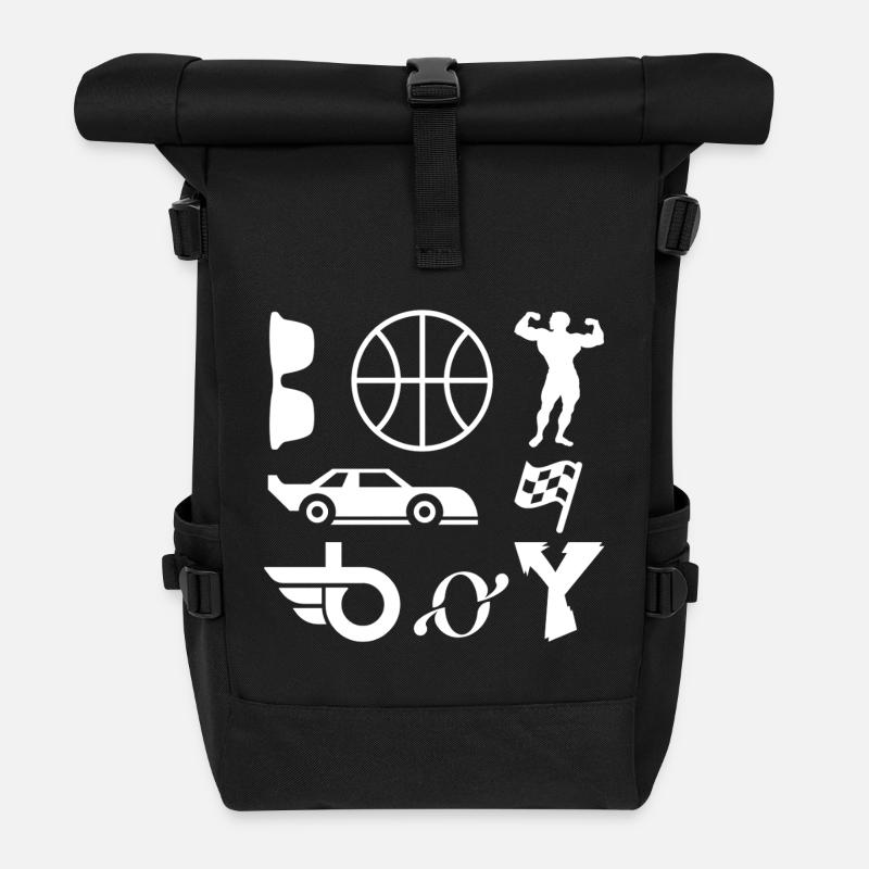 garçon - Sac à dos roll top - noir